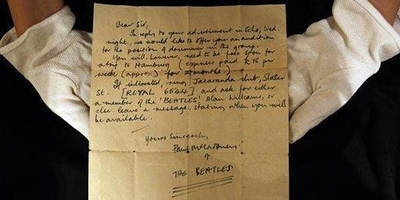 Una carta de los Beatles alcanza un valor de más de 40.000 euros en una subasta